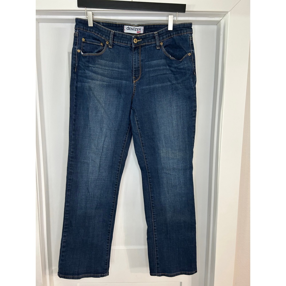 Denizen Levi's Womens Straight Leg Jeans Blue Medium Wash Size 18M Stretch